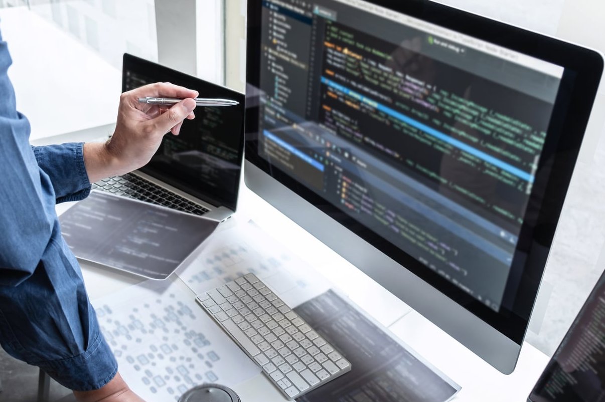 mobile app developer laptop